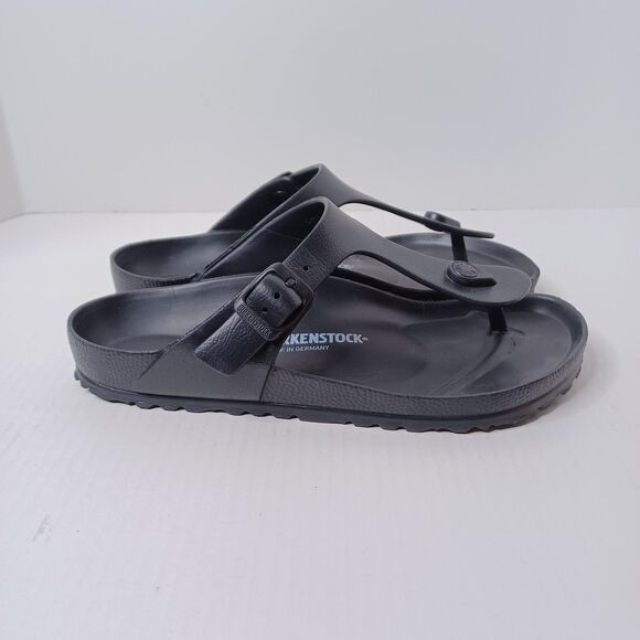 Birkenstock Sandals Womens 8 Black Gizeh EVA Thong Made in Germany Beachy Resort - Picture 6 of 12